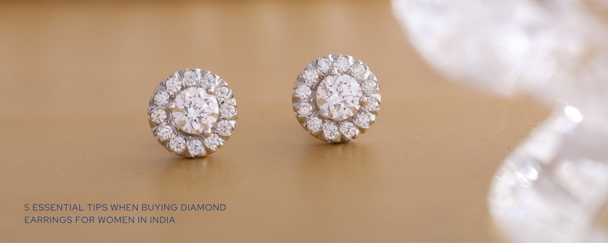 Diamond earrings made with a gold and skilled craftsmanship.