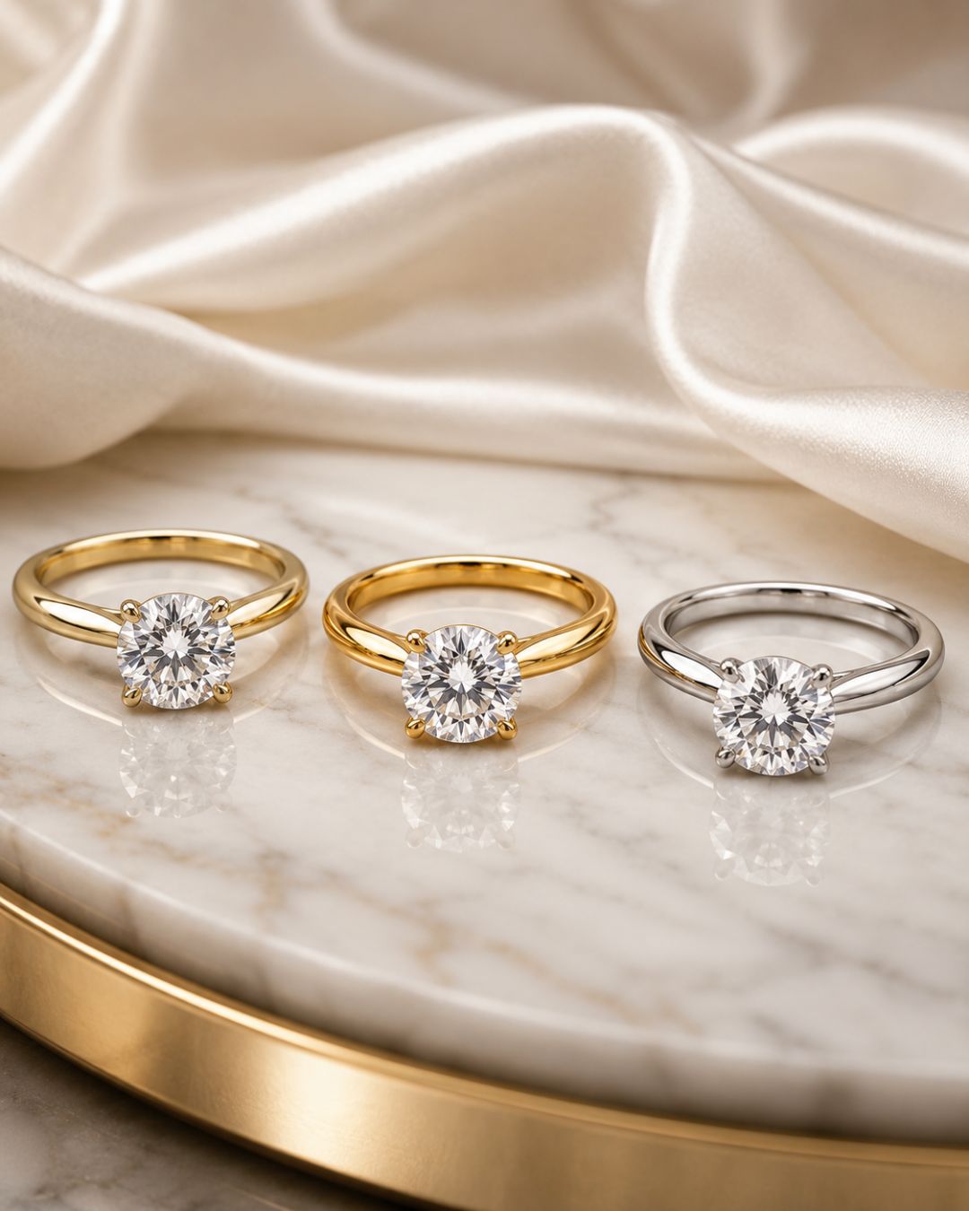 14K vs 18K Gold vs Platinum for Lab Diamond Rings