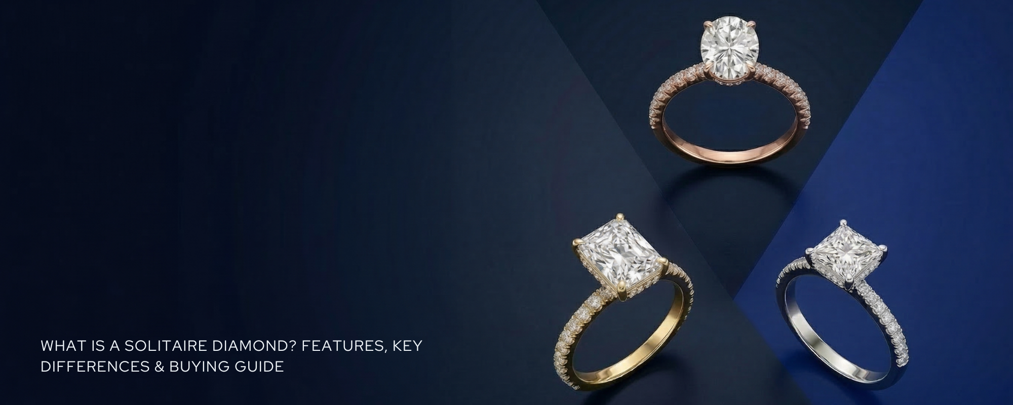 Solitaire diamond ring jewellery made with laboratory-created diamonds and gold.