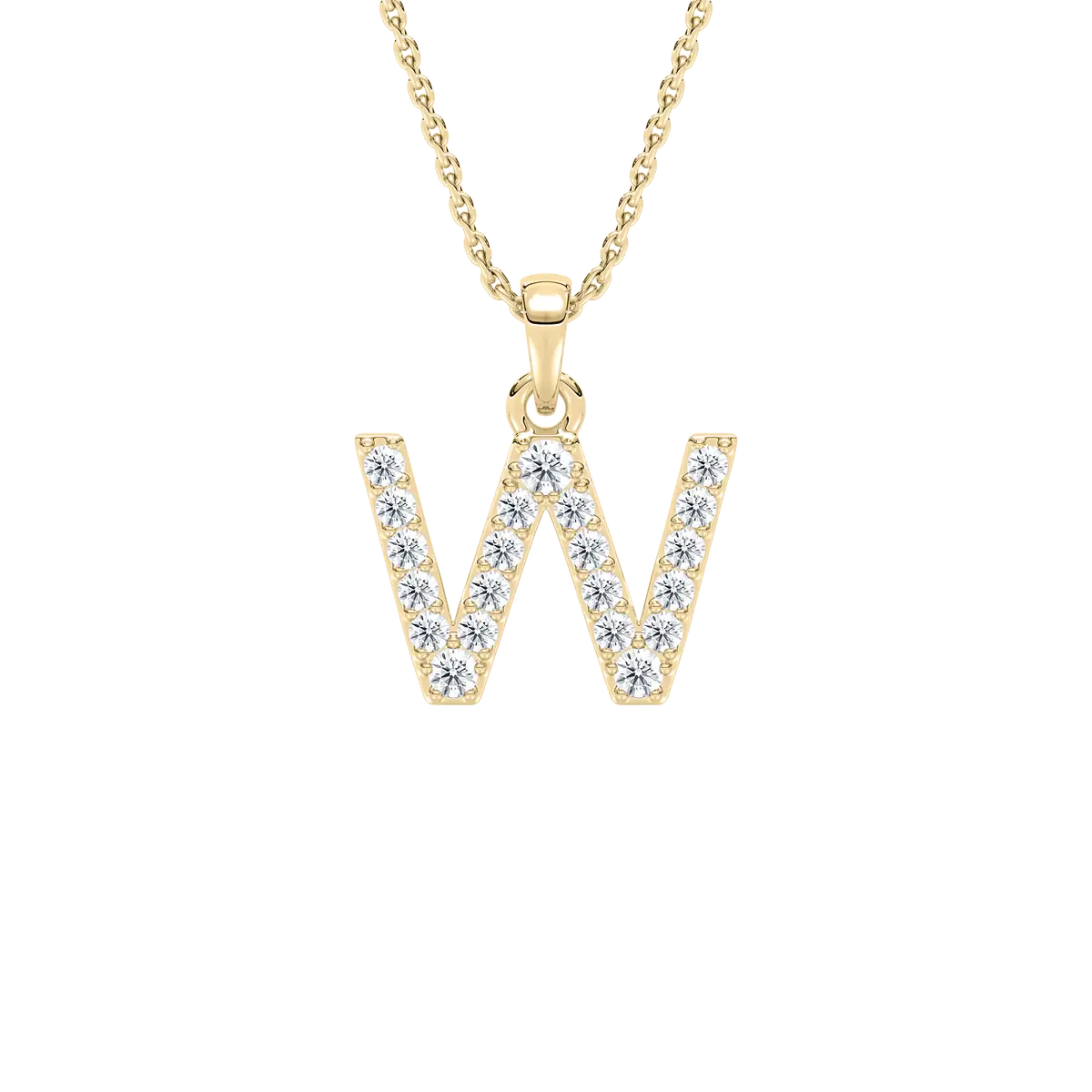 Round Lab Grown Diamond W Shape Pendant