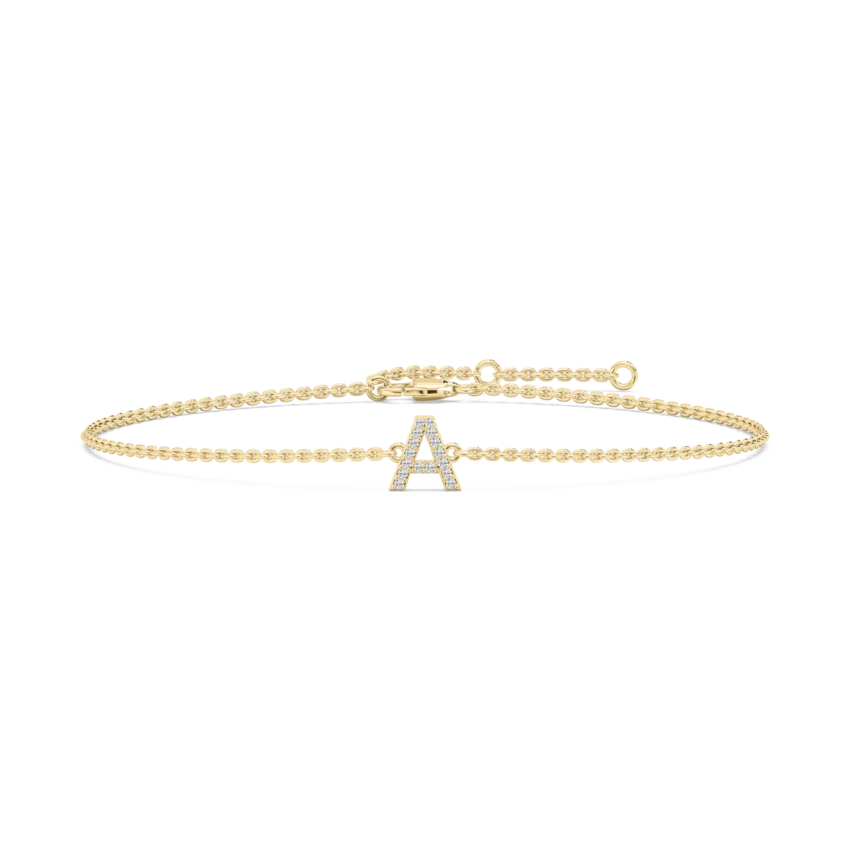 Diamond A Initial Fashion Bracelet