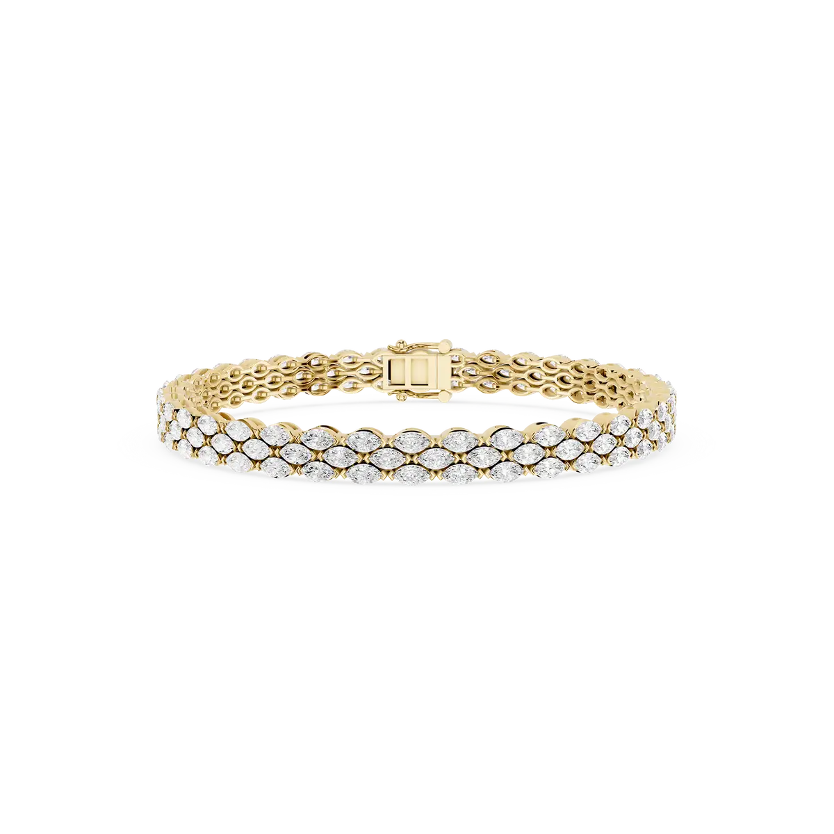 9 Carat Multi Line Marquise Lab Diamonds Tennis Bracelet