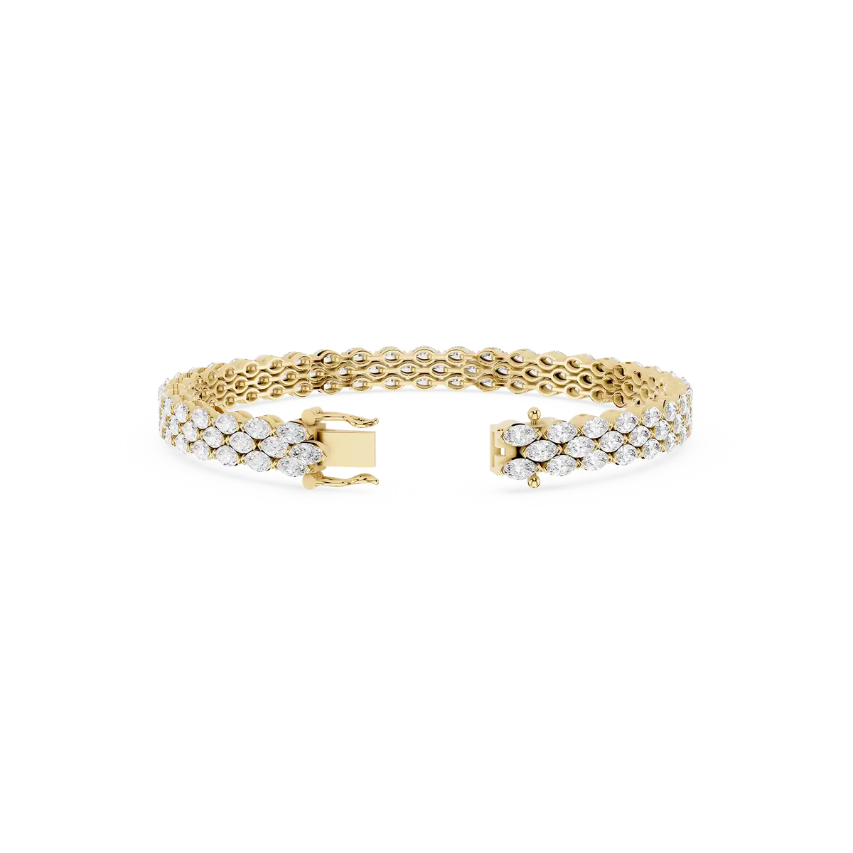 9 Carat Multi Line Marquise Lab Diamonds Tennis Bracelet