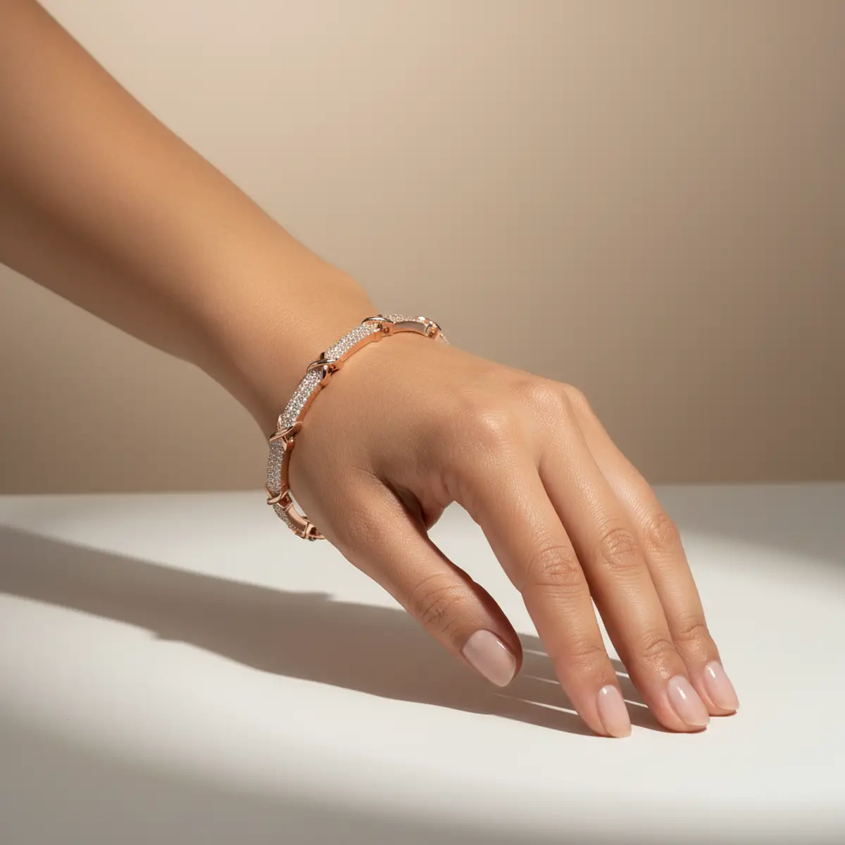 Double Row Lab Grown Diamond Round Cut Fancy Bangle