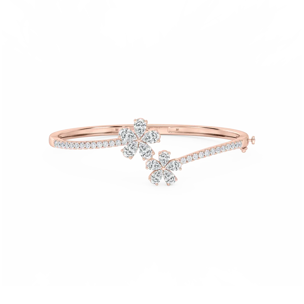 Pear Lab Grown Diamond Flower Bangle