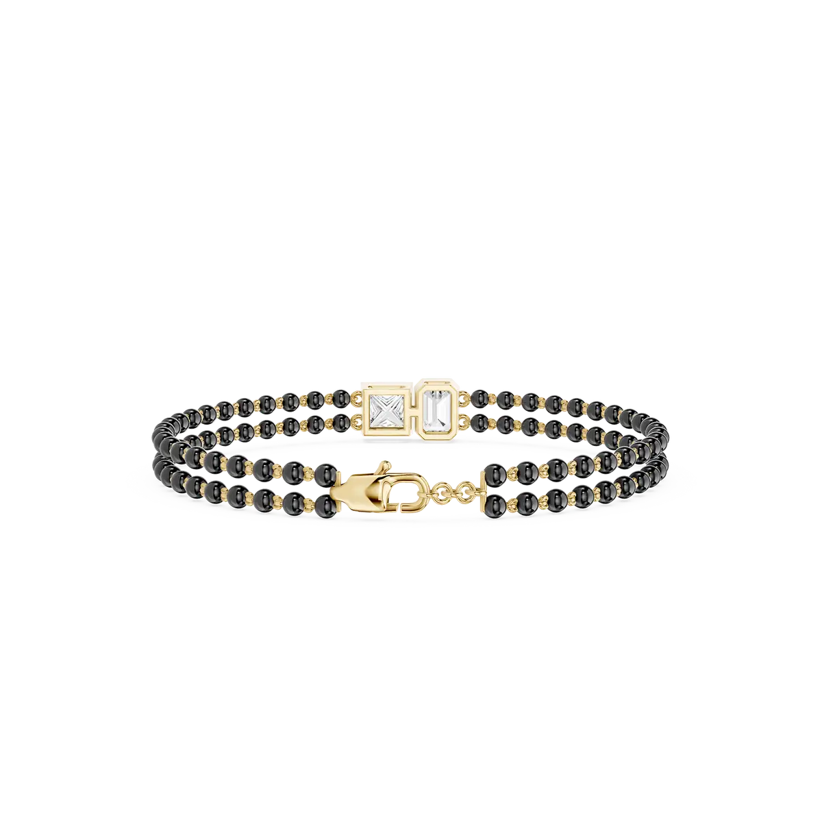 Modern Two Diamond Mangalsutra Bracelet