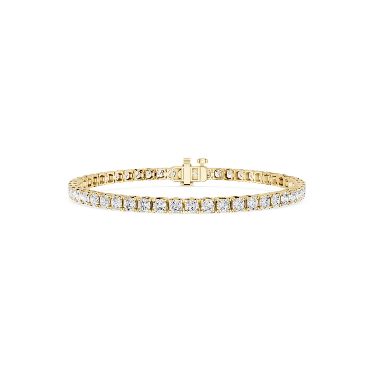 5 Carat Cushion Lab Grown Diamond Four Prong Tennis Bracelet