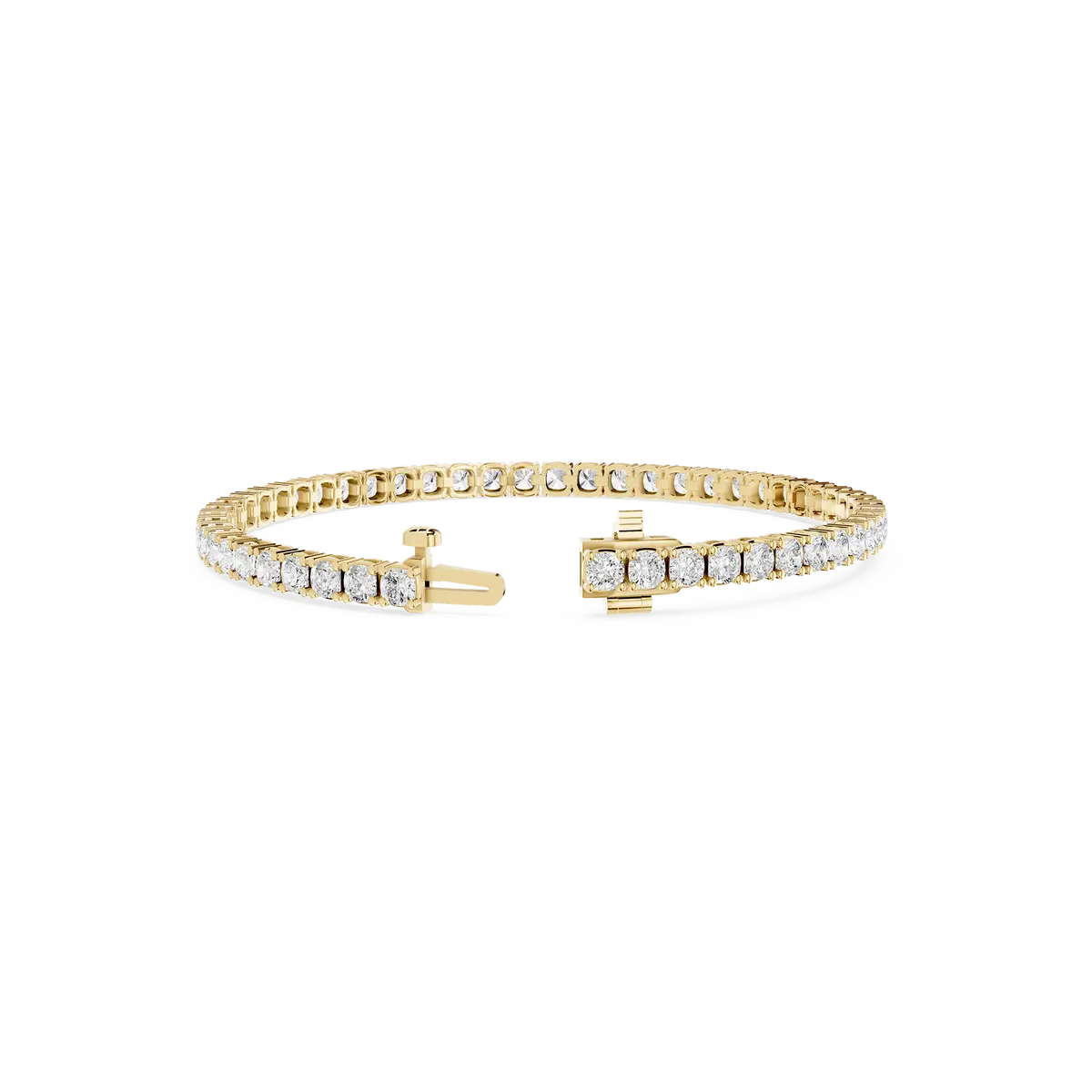 5 Carat Cushion Lab Grown Diamond Four Prong Tennis Bracelet