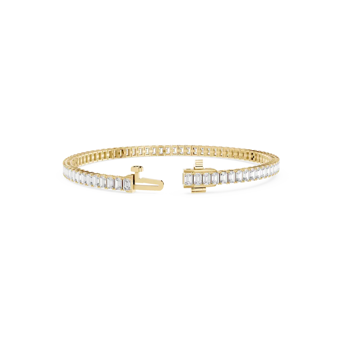 5 Carat Emerald Lab Grown Diamond Four Prong Tennis Bracelet