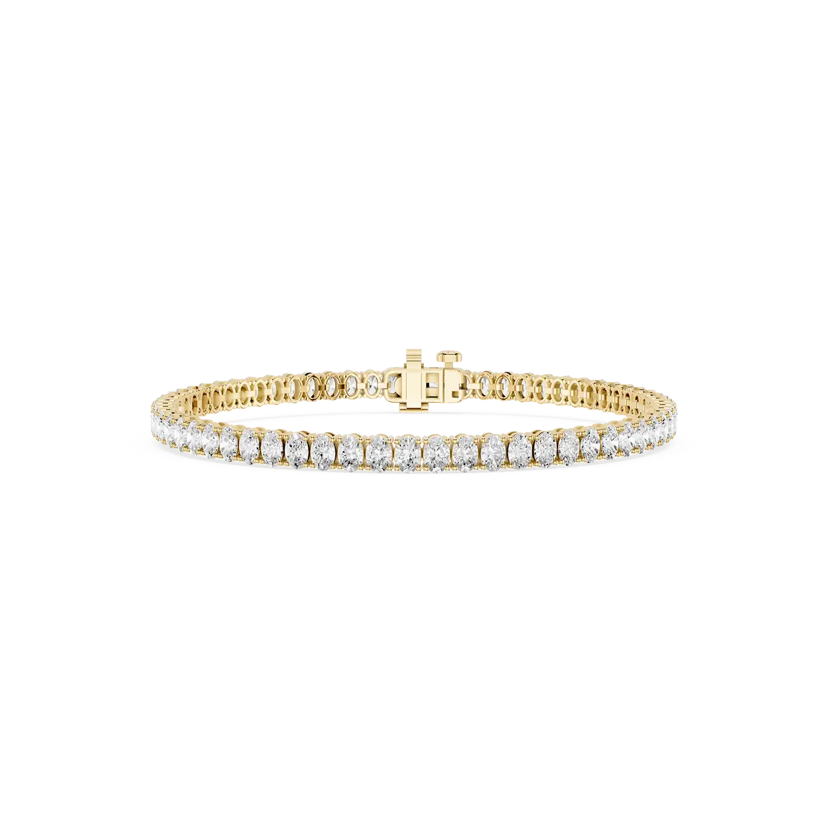 5 Carat Oval Lab Grown Diamond Four Prong Tennis Bracelet