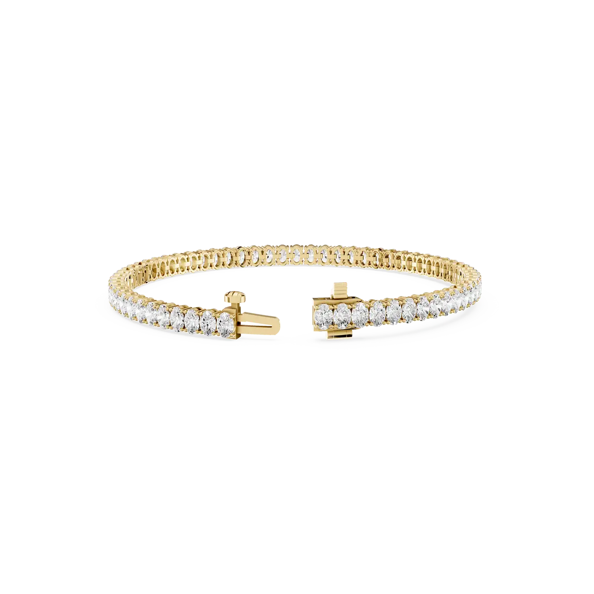 5 Carat Oval Lab Grown Diamond Four Prong Tennis Bracelet