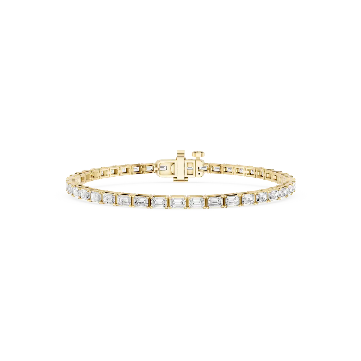 4 Carat Emerald Lab Grown Four-Prong Rectangular Cubic Zirconia Tennis Bracelate