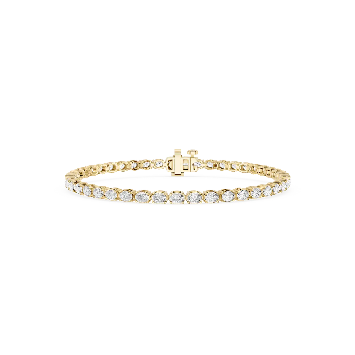 4 Carat Oval Lab Grown Four-Prong Cubic Zirconia Tennis Bracelate