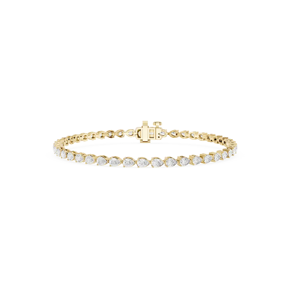 4 Carat Pear Lab Grown Four-Prong Cubic Zirconia Tennis Bracelate