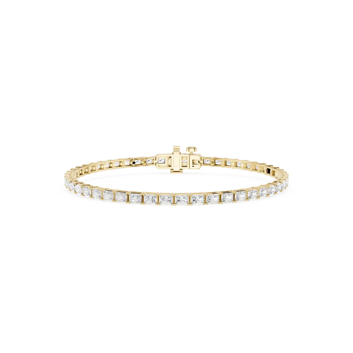 4 Carat Radiant Lab Grown Four-Prong Rectangular Cubic Zirconia Tennis Bracelate