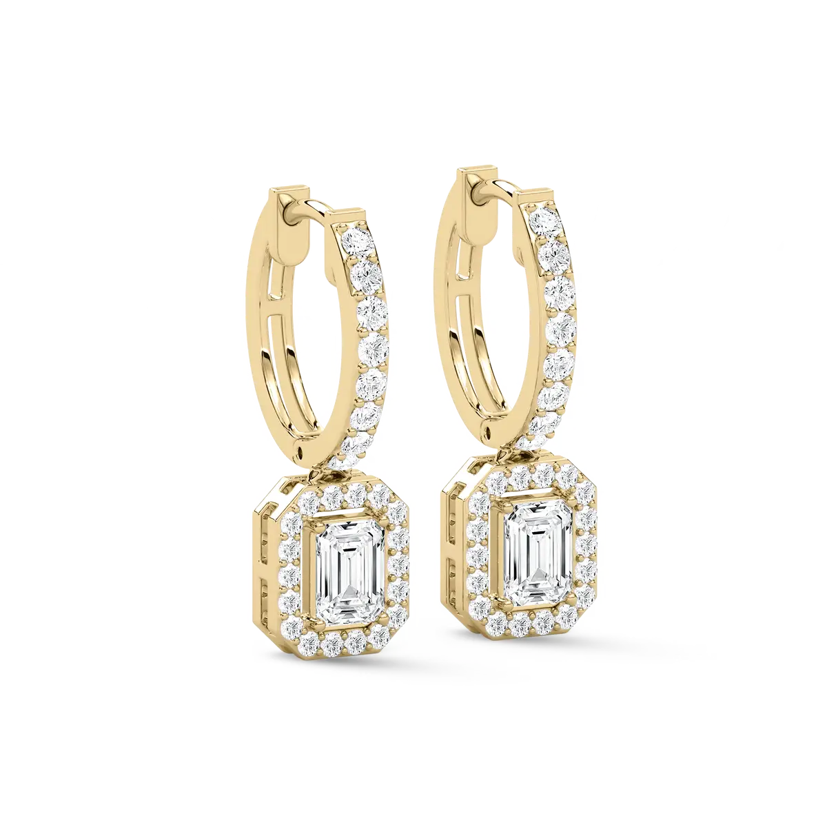 Mystic Radiance Emerald Diamond Earrings