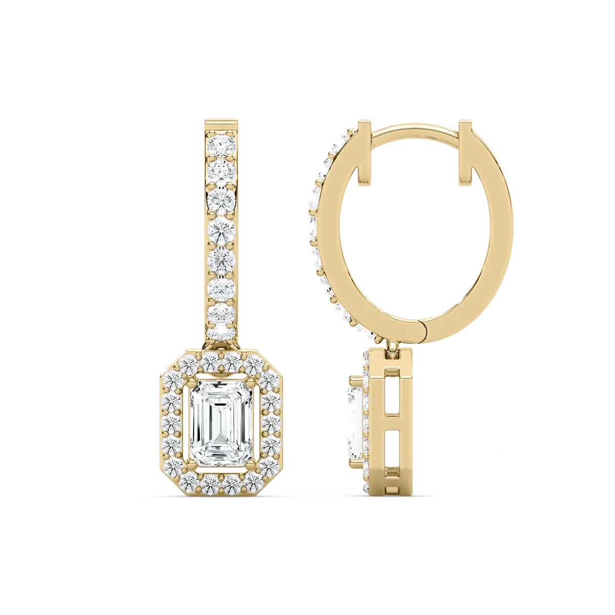 Mystic Radiance Emerald Diamond Earrings