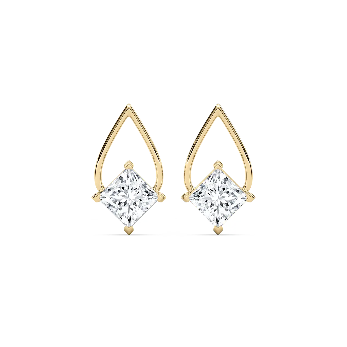 Princess Shaped Lab Diamond Studs Earrings