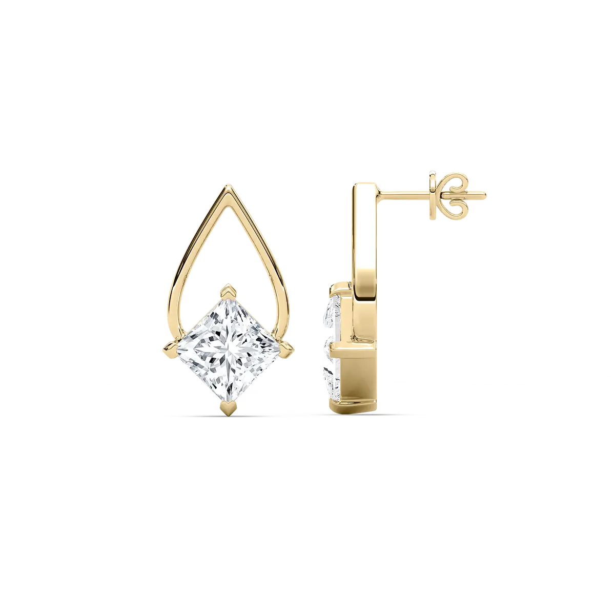 Princess Shaped Lab Diamond Studs Earrings