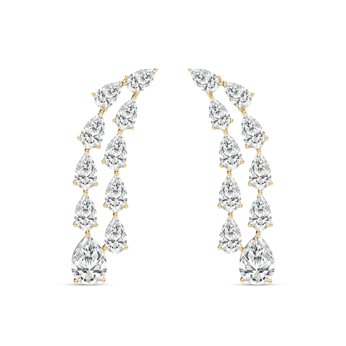 Shimmery Shower Pear Diamonds Danglers Earrings