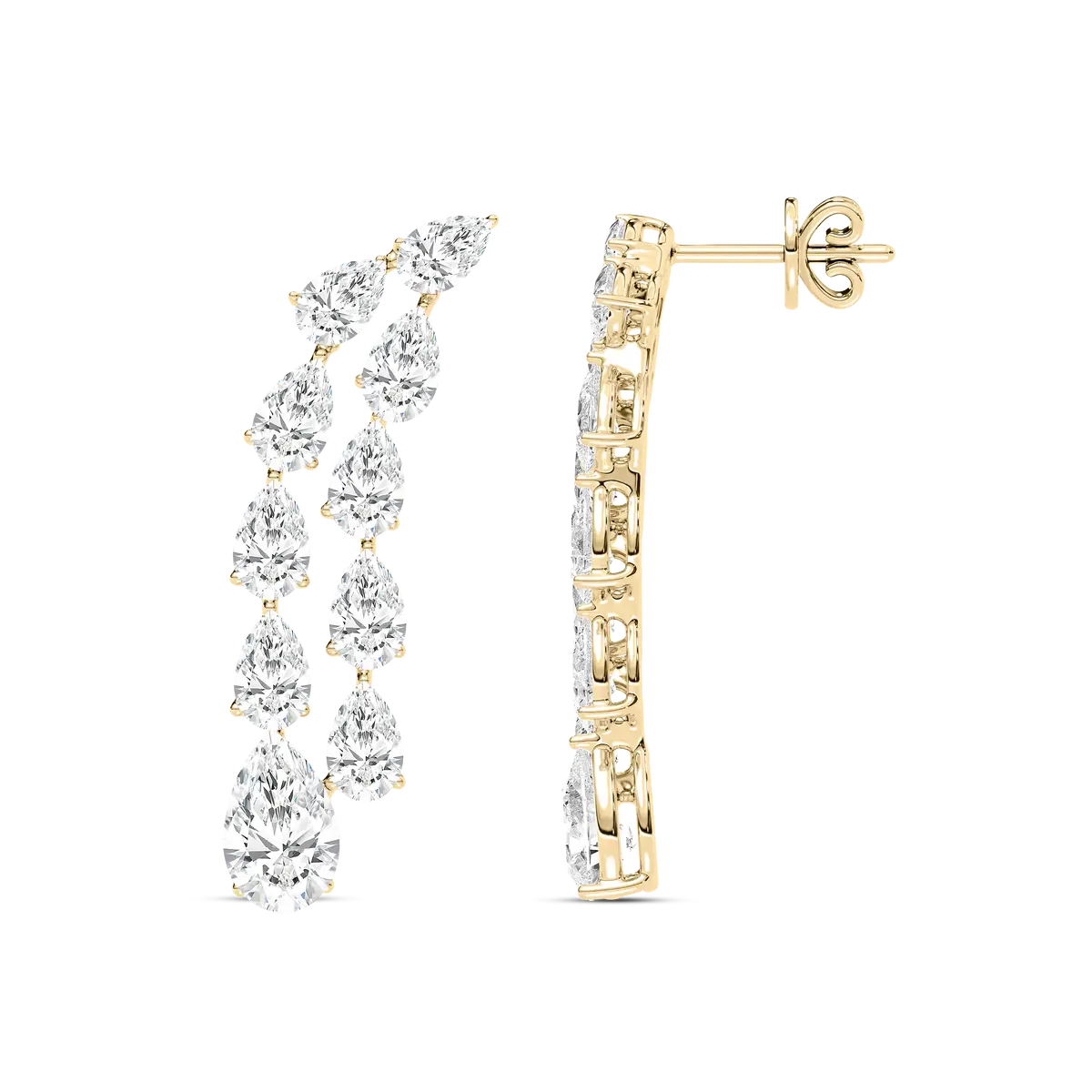Shimmery Shower Pear Diamonds Danglers Earrings