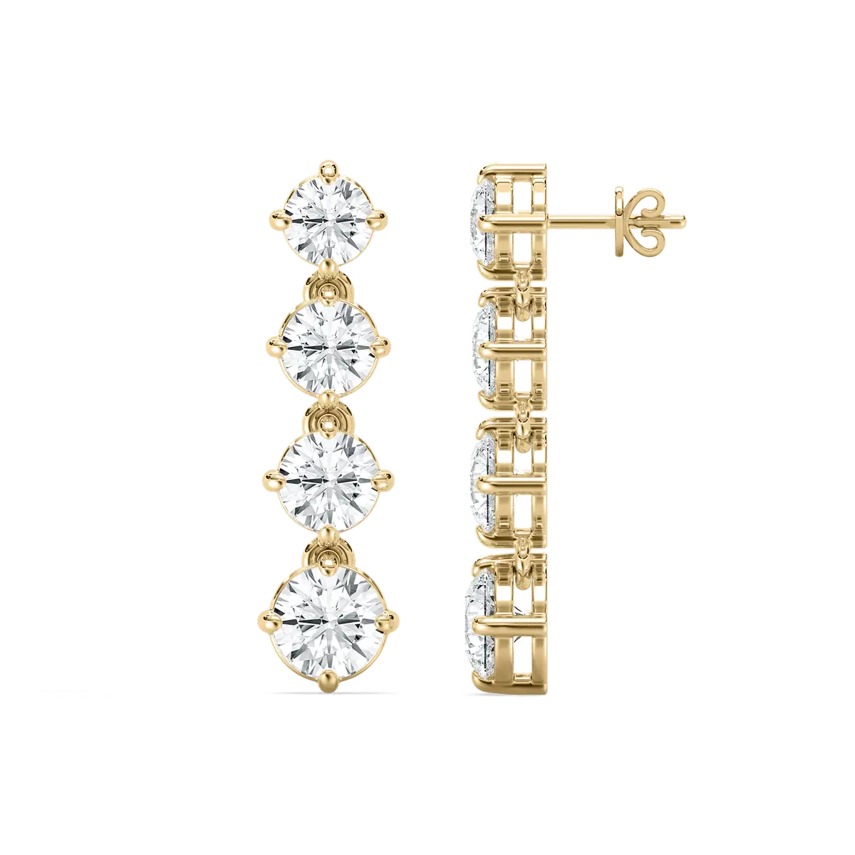 3 Carat Round Diamonds Dangler Earring