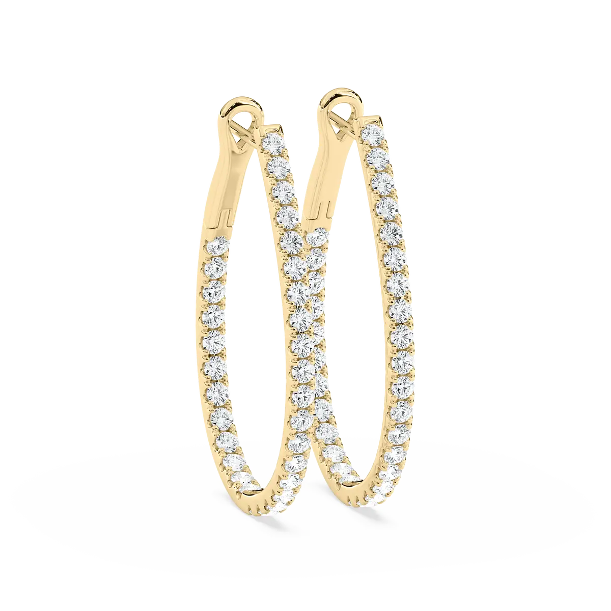 Round Diamonds Lucet Inside Out Hoop Earring
