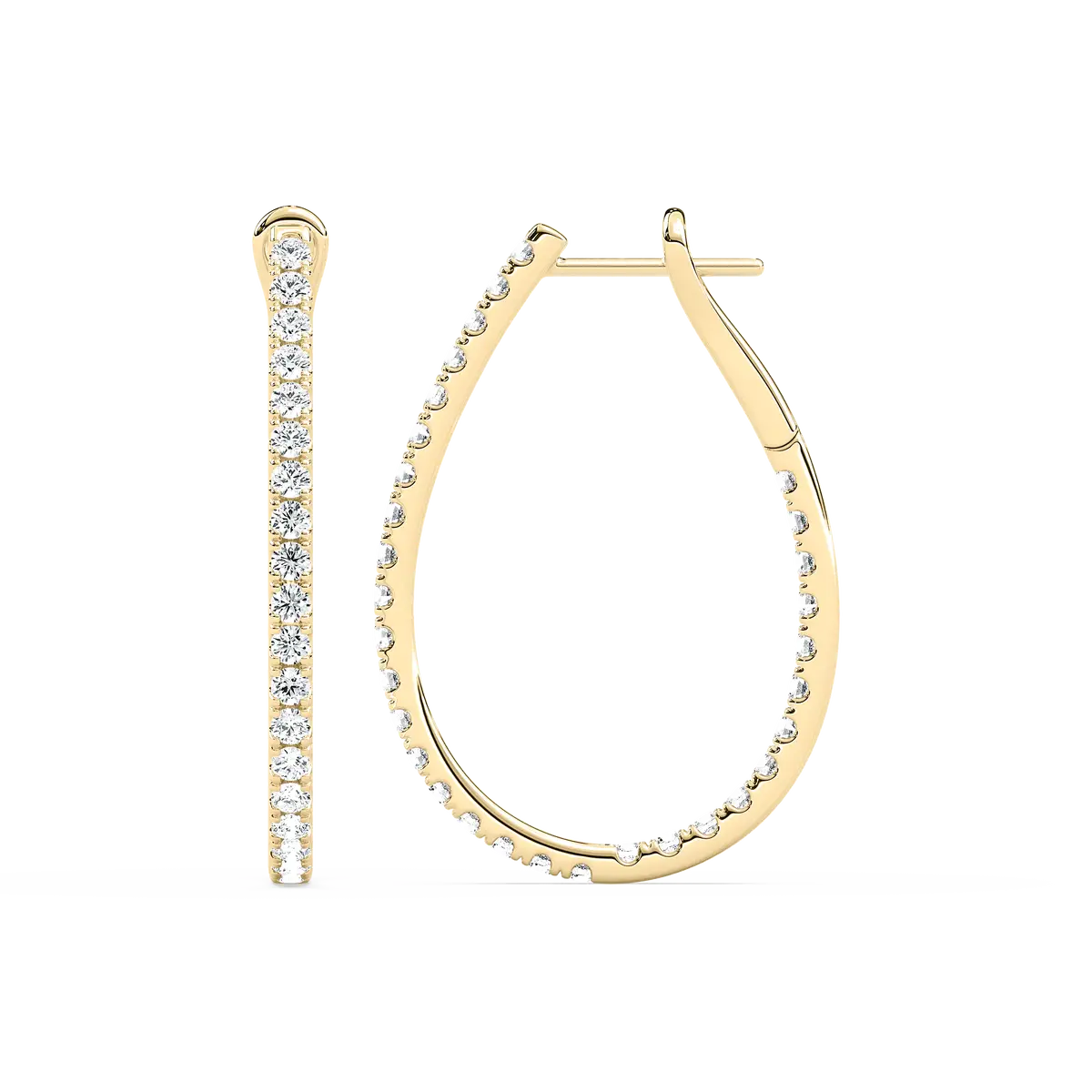 Round Diamonds Lucet Inside Out Hoop Earring