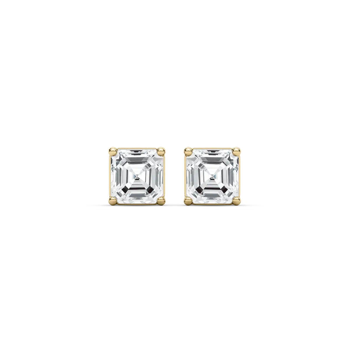 3 Carat Square Emerald Diamond Gelsey Stud Earring