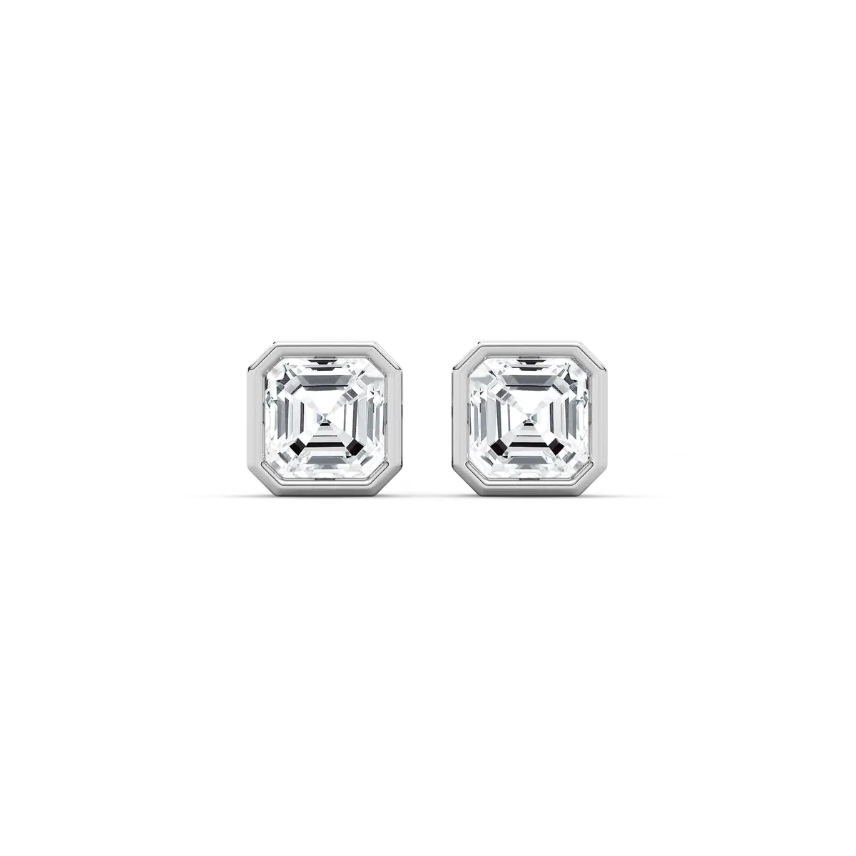 3 Carat Square Emerald Diamond Gelsey Stud Earring