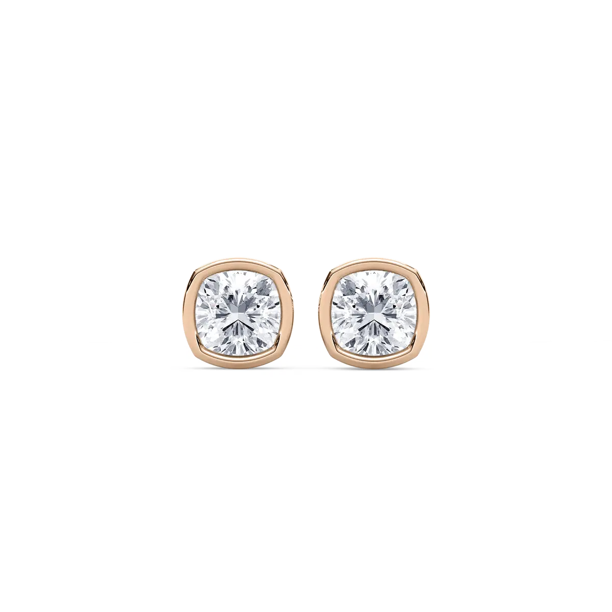 0.50 Carat Square Cushion Diamond Savoir Stud Earring