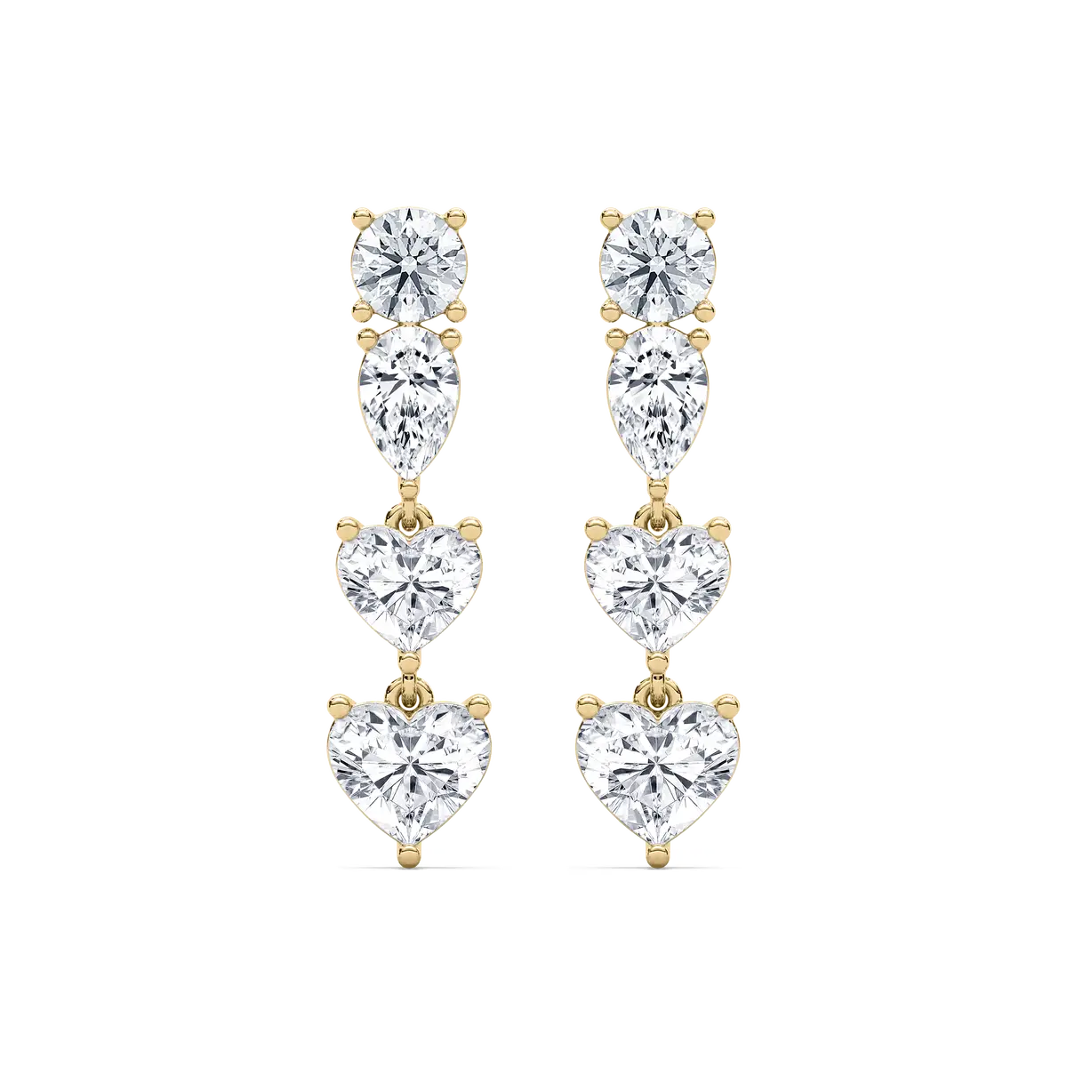 5.50 Carat Multi Shape Diamond Keiko Drop Earring