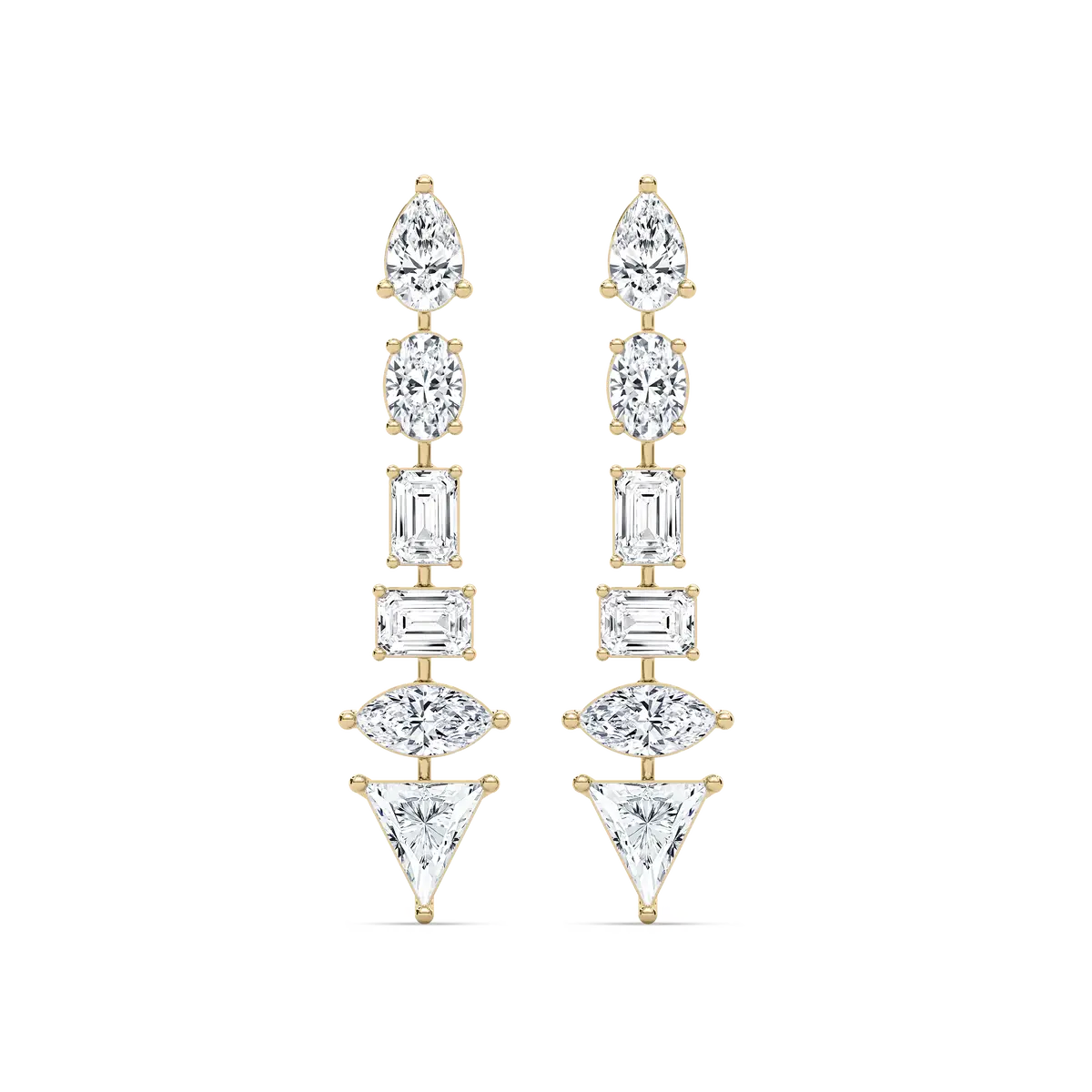 Multi Shape Diamonds Alfreda Dangler Earring