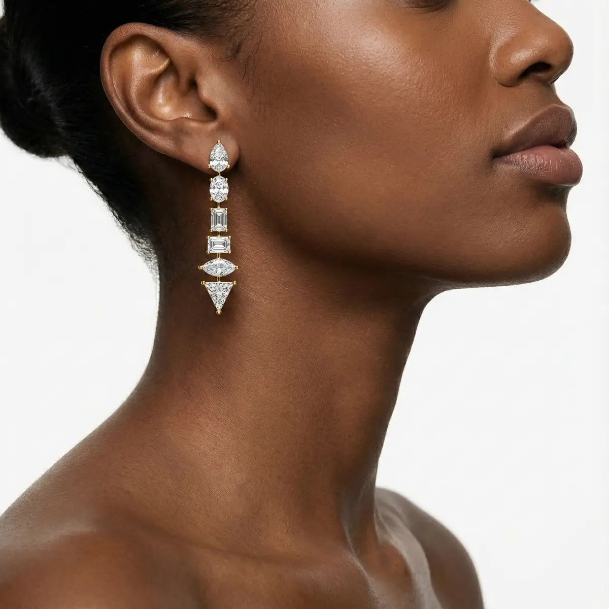 Multi Shape Diamonds Alfreda Dangler Earring