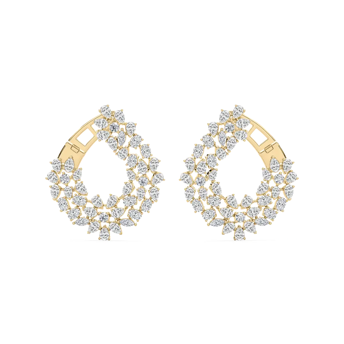 6 Carat Multi Shape Lab Diamond Fancy Hoop Earrings
