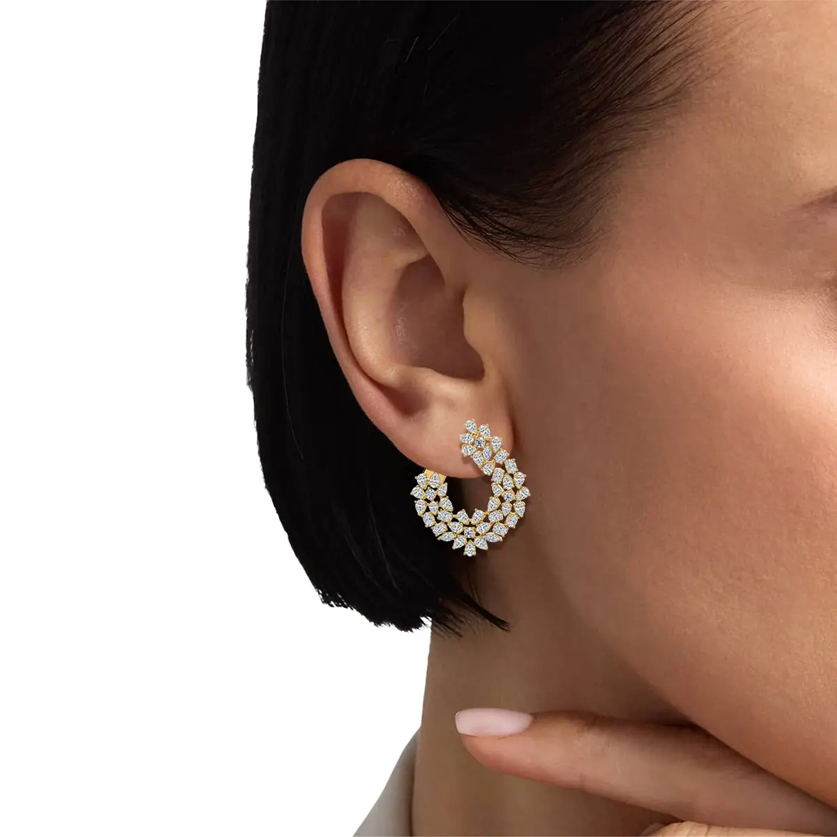 6 Carat Multi Shape Lab Diamond Fancy Hoop Earrings