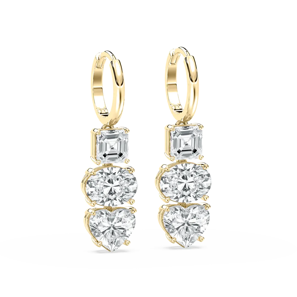 8 Carat Multi Shape Diamond Teardrop Hoop And Baali