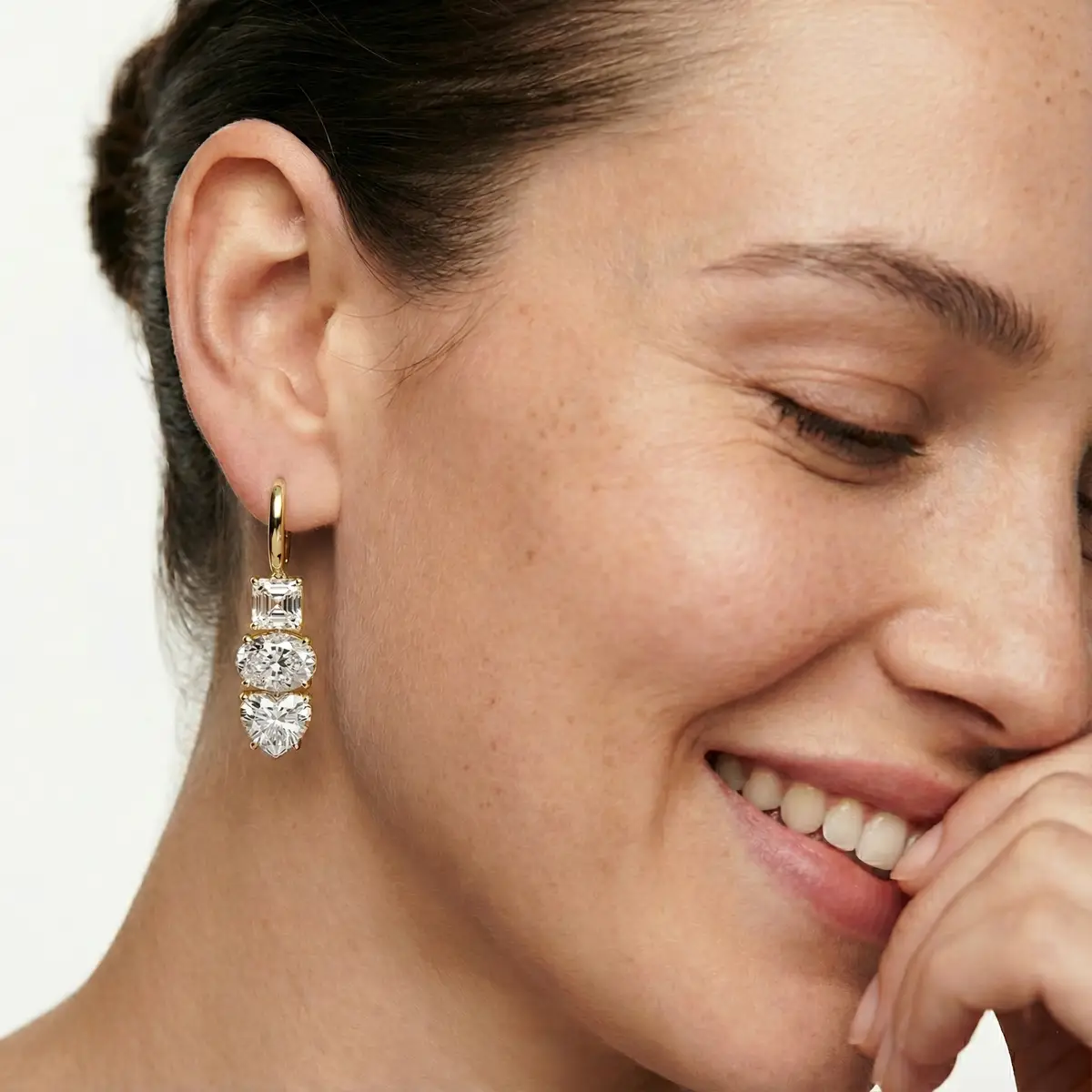 8 Carat Multi Shape Diamond Teardrop Hoop And Baali