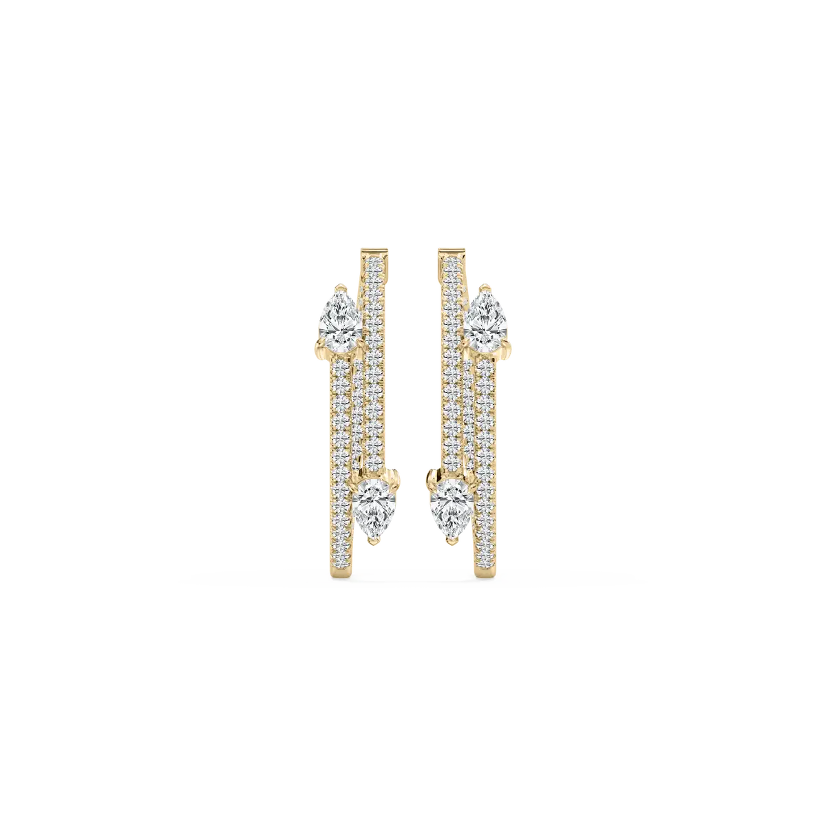 Lab Grown Diamond Pear And Round Cut Hoop Earrings