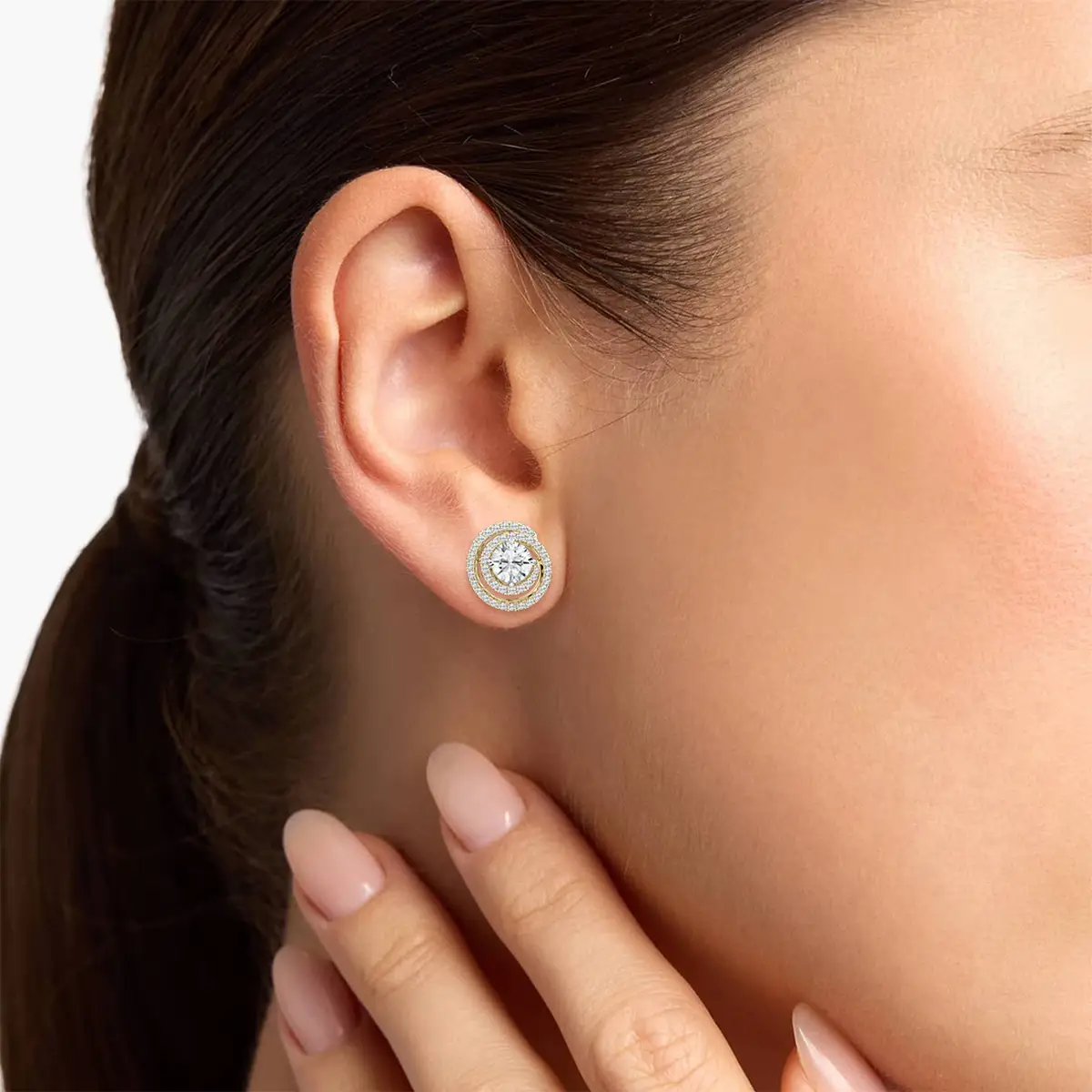 Infinity Solitaire Diamond Studs for Women