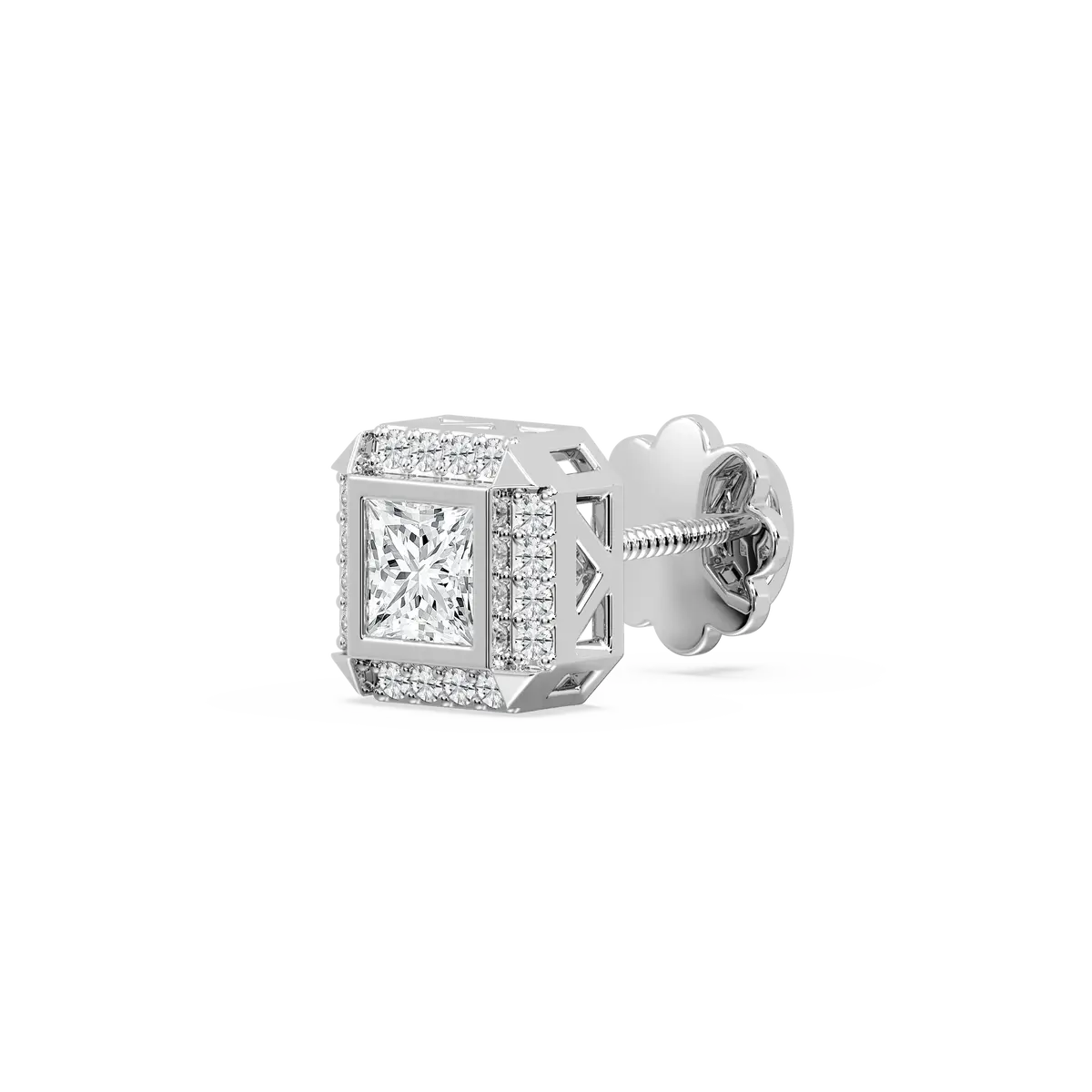 Lab Grown Diamond Princess Shape Stud Earrings