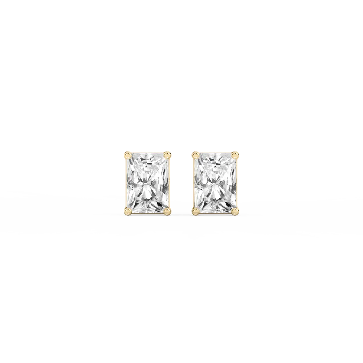 2 Carat Radiant Lab Grown Diamond 4 Prong Stud Earrings