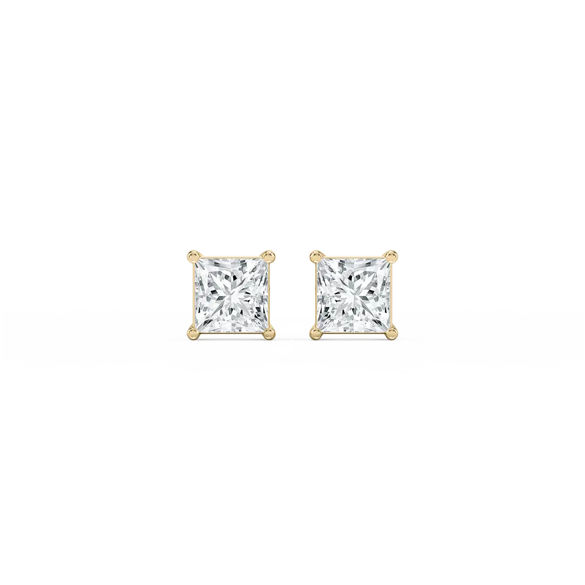 2 Carat Princess Lab Grown Diamond Studs With Prong Setting