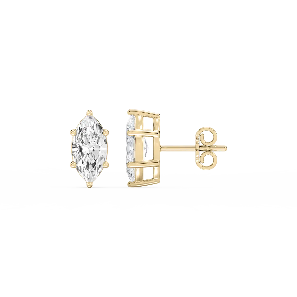 2 Carat Marquise Shape Lab Grown Diamond Stud Earrings