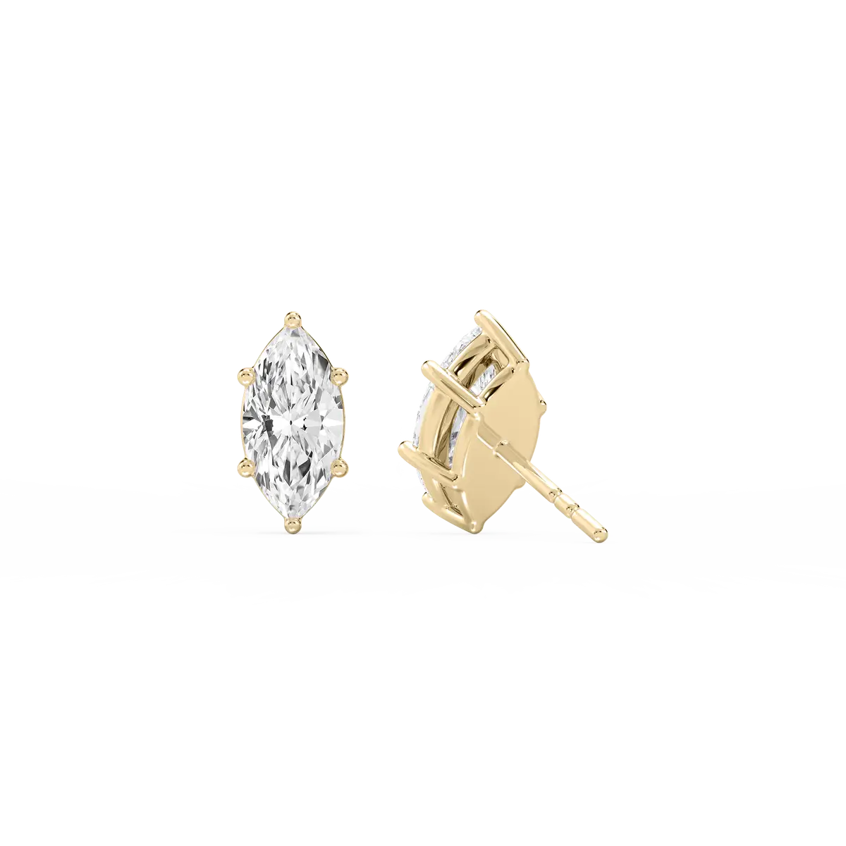 2 Carat Marquise Shape Lab Grown Diamond Stud Earrings