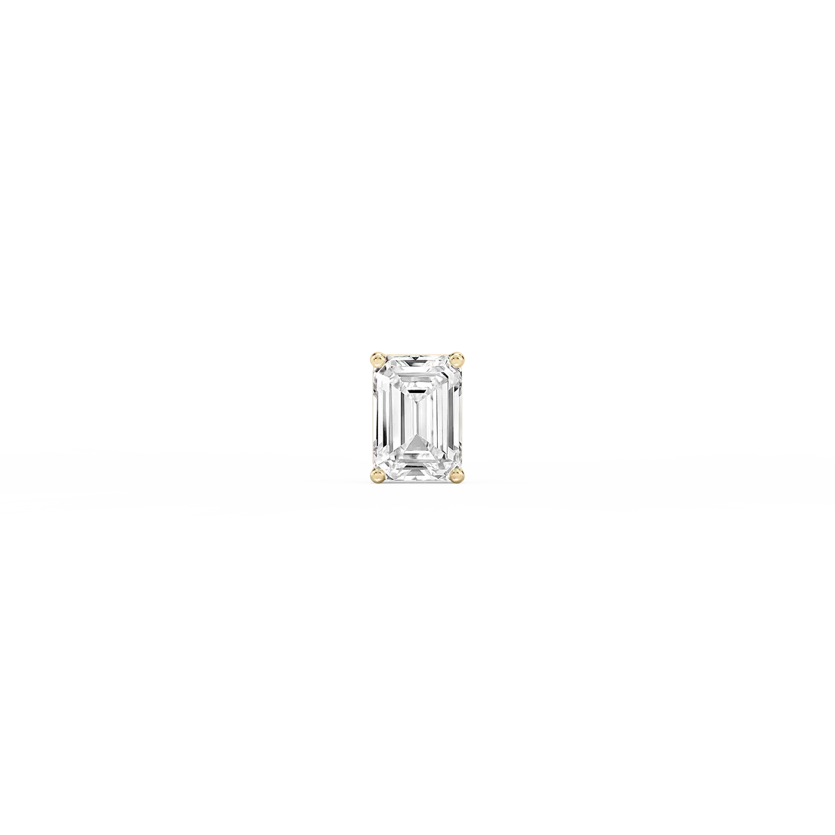 Emerald Shape 1 Carat Lab Grown Diamond Stud Earrings