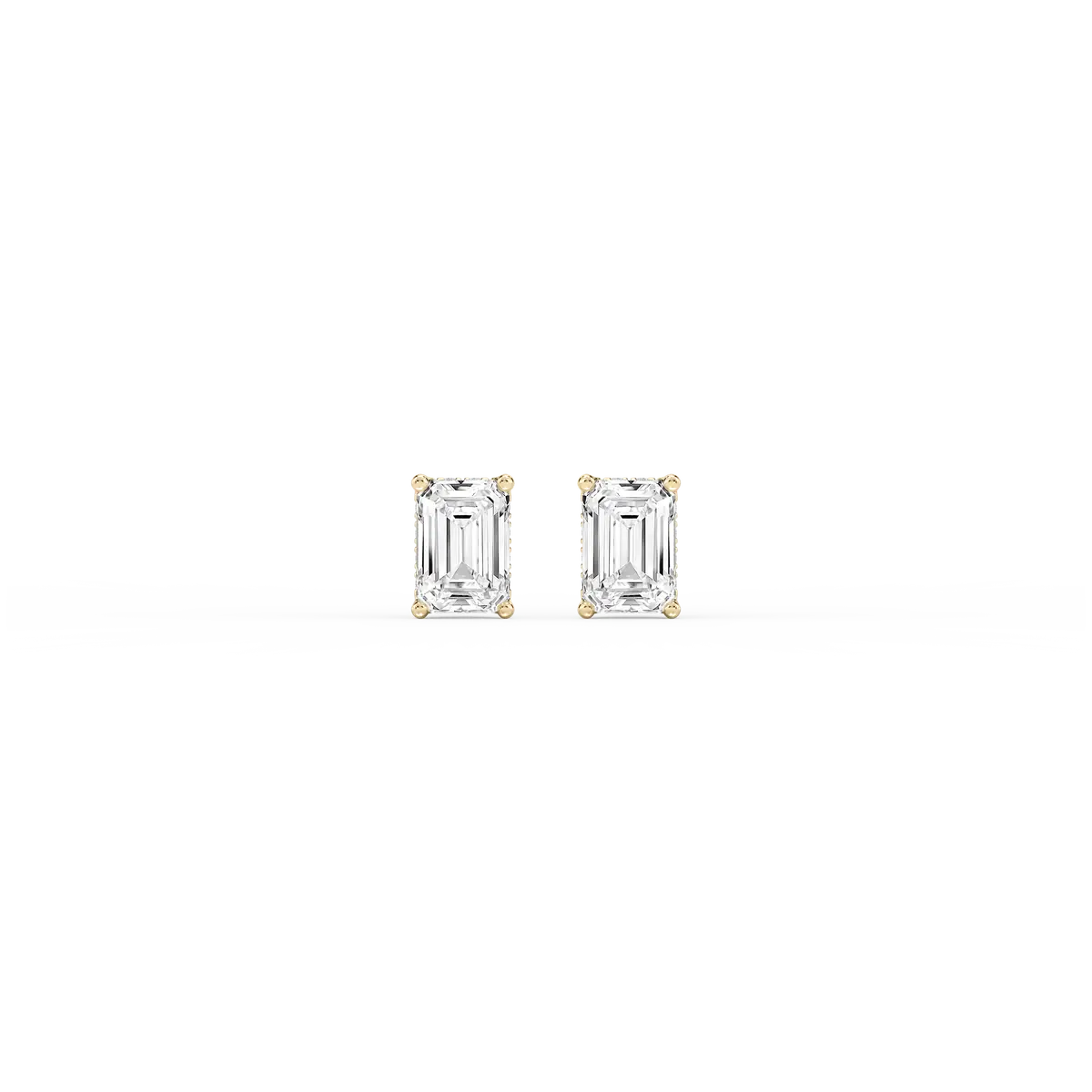 1 Carat Emerald Lab Diamond Hidden Halo Stud Earrings