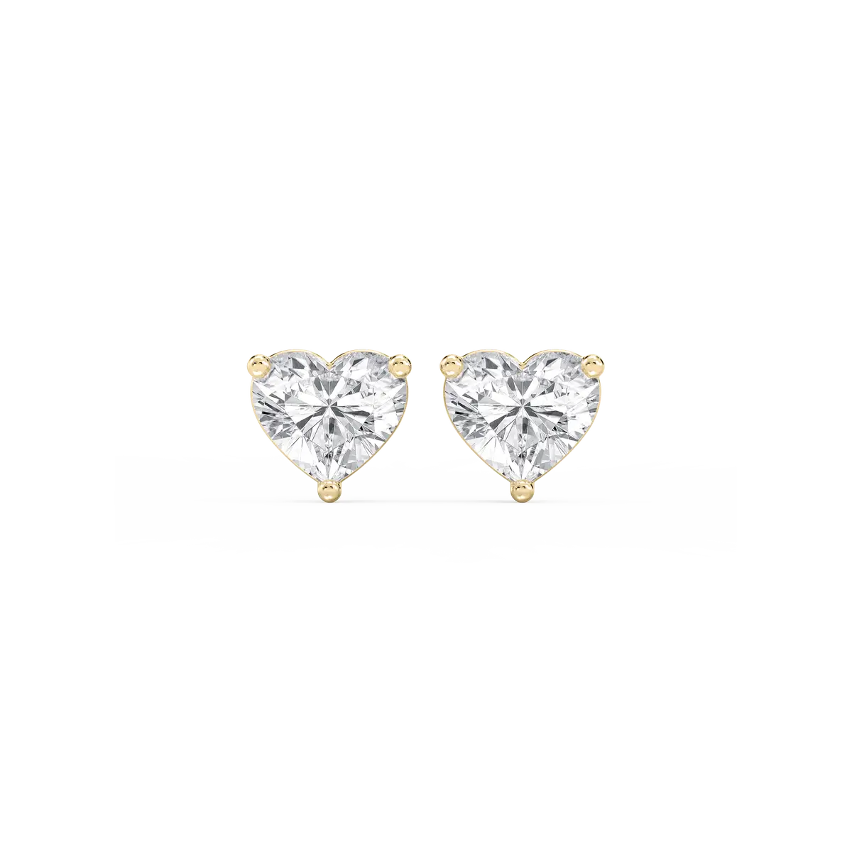 Heart Shape 3 Carat Lab Grown Diamond Stud Earrings