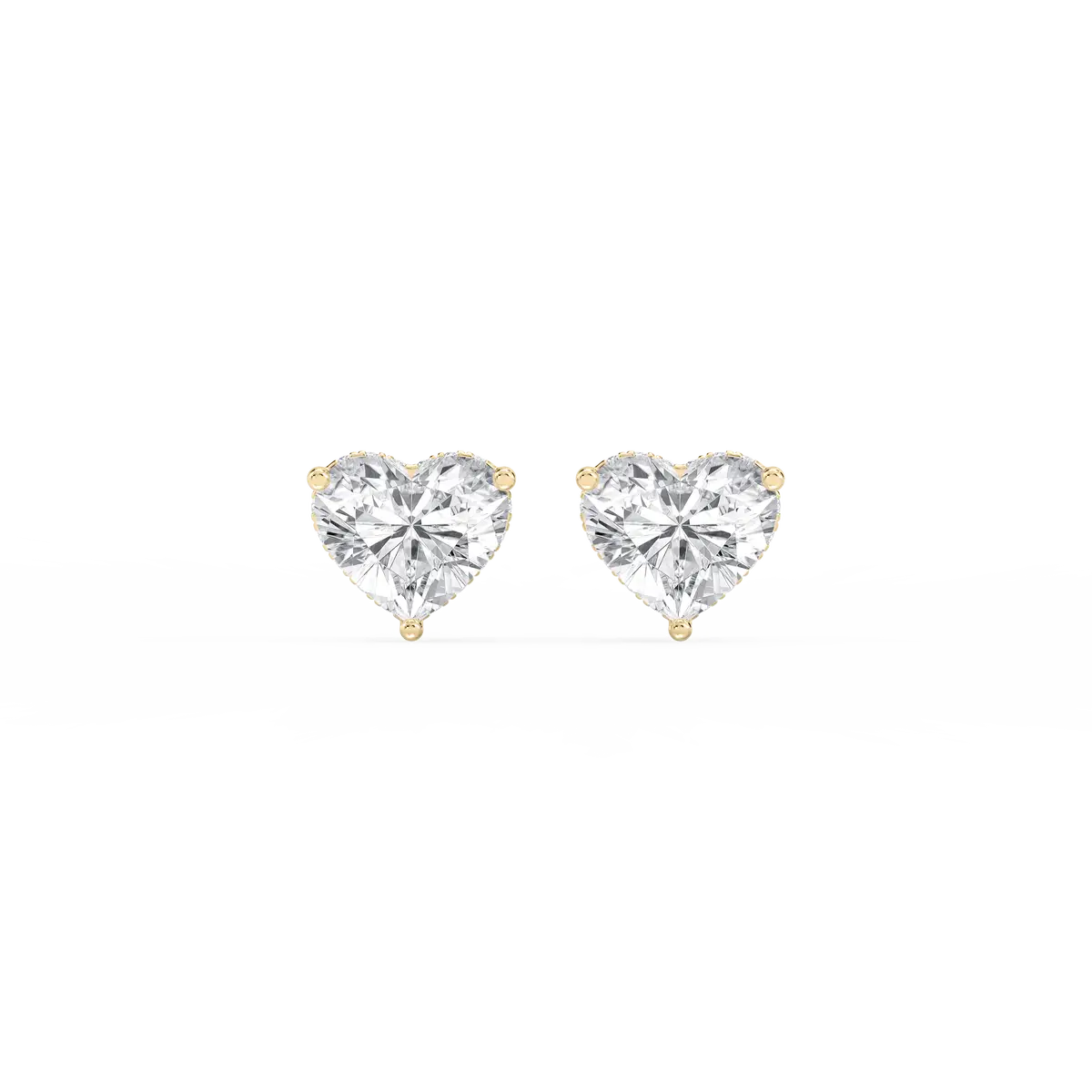 3 Carat Heart Lab Grown Diamond Hidden Halo Stud Earrings