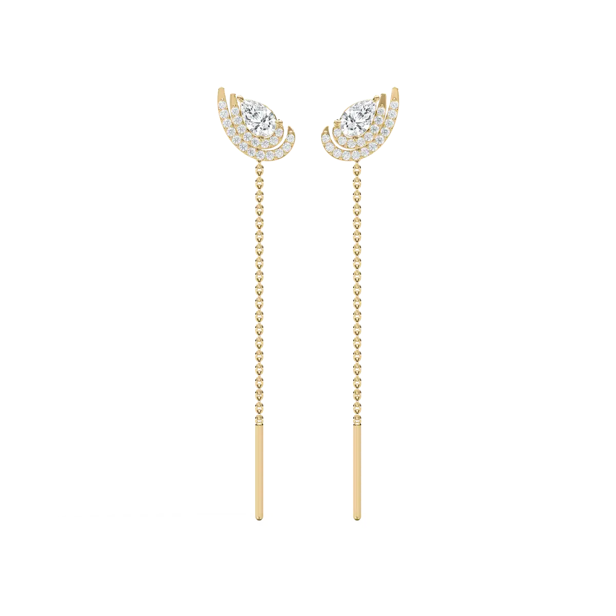 Round And Pear Diamond MIRIAM Sui Dhaga Earring